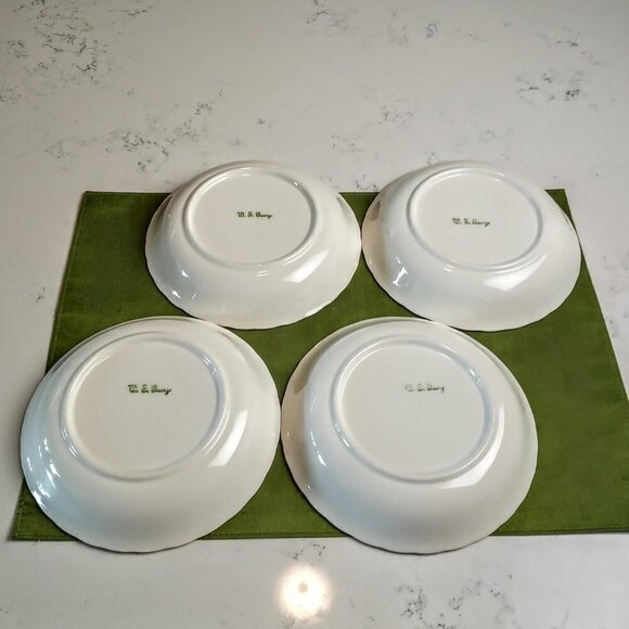 Set of 4 W.S. George Floral Gold Scallop Rim Bowls - Picture 2 of 6